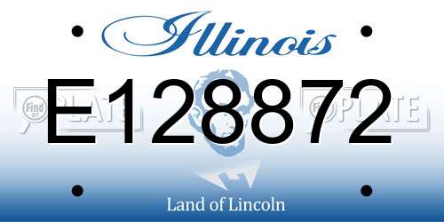 E128872 Illinois License Plate