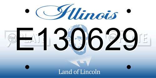 E130629 Illinois License Plate