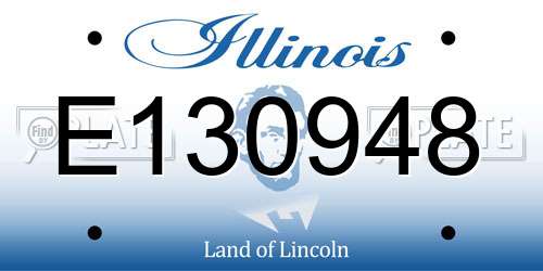 E130948 Illinois License Plate
