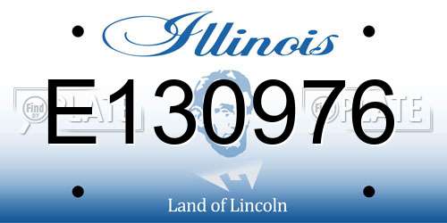 E130976 Illinois License Plate