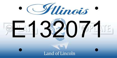 E132071 Illinois License Plate