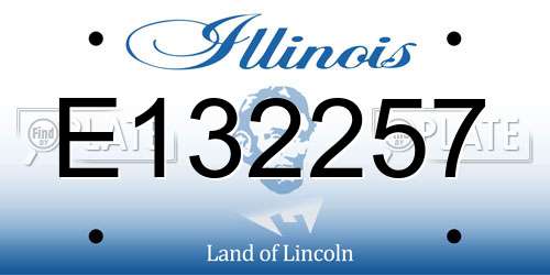 E132257 Illinois License Plate
