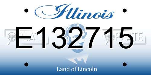 E132715 Illinois License Plate