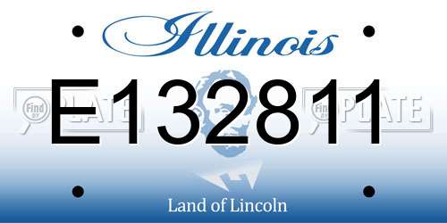 E132811 Illinois License Plate