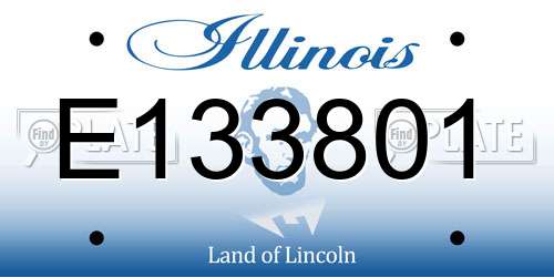 E133801 Illinois License Plate