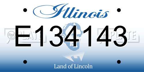 E134143 Illinois License Plate