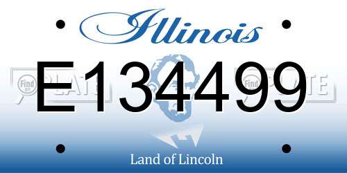 E134499 Illinois License Plate