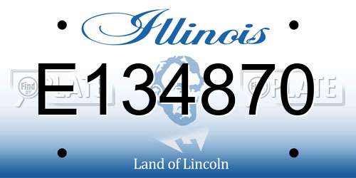 E134870 Illinois License Plate