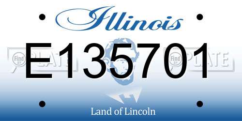 E135701 Illinois License Plate