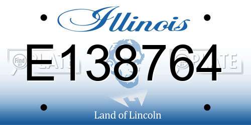 E138764 Illinois License Plate