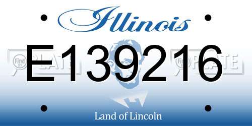 E139216 Illinois License Plate
