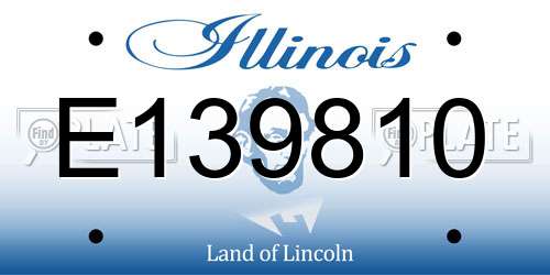 E139810 Illinois License Plate
