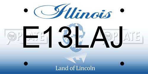 E13LAJ Illinois License Plate