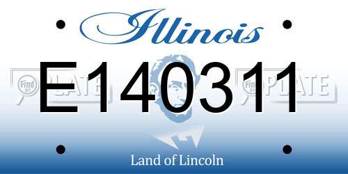 E140311 Illinois License Plate