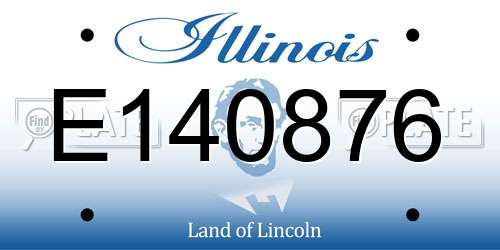 E140876 Illinois License Plate