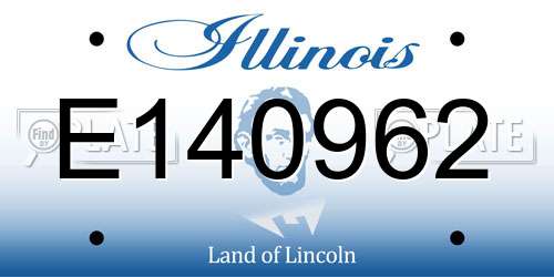 E140962 Illinois License Plate