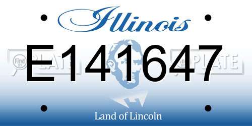 E141647 Illinois License Plate