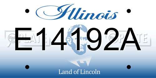E14192A Illinois License Plate