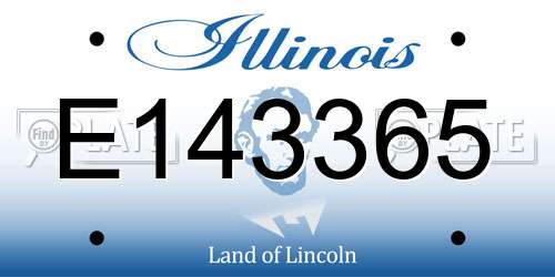 E143365 Illinois License Plate