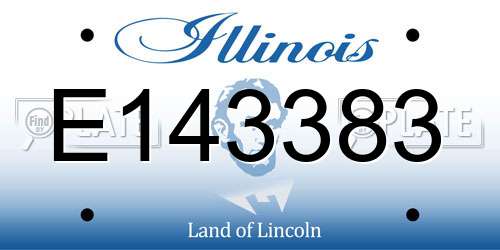 E143383 Illinois License Plate
