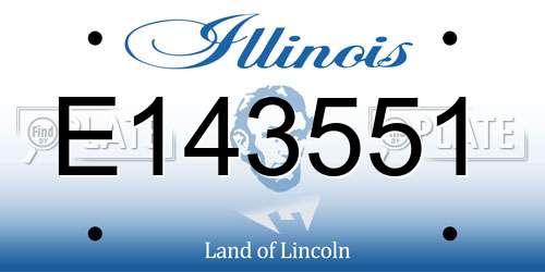 E143551 Illinois License Plate