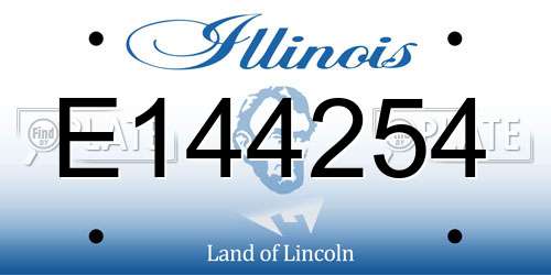 E144254 Illinois License Plate