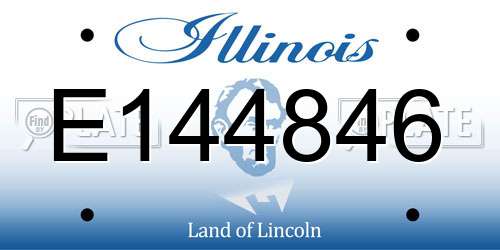 E144846 Illinois License Plate
