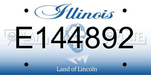 E144892 Illinois License Plate