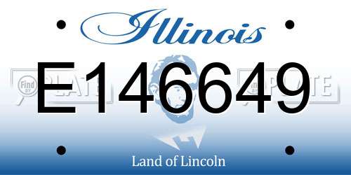 E146649 Illinois License Plate