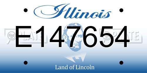 E147654 Illinois License Plate