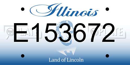 E153672 Illinois License Plate