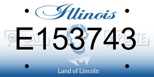 E153743 Illinois License Plate