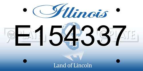 E154337 Illinois License Plate
