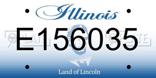 E156035 Illinois License Plate