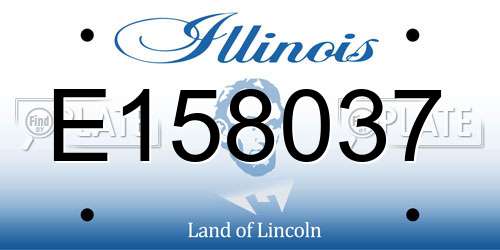 E158037 Illinois License Plate