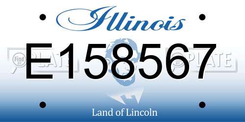 E158567 Illinois License Plate