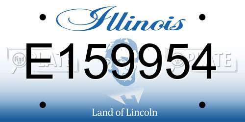 E159954 Illinois License Plate