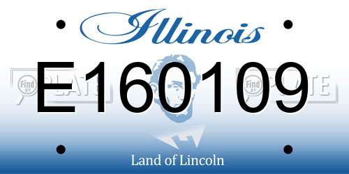 E160109 Illinois License Plate