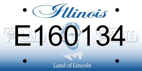 E160134 Illinois License Plate