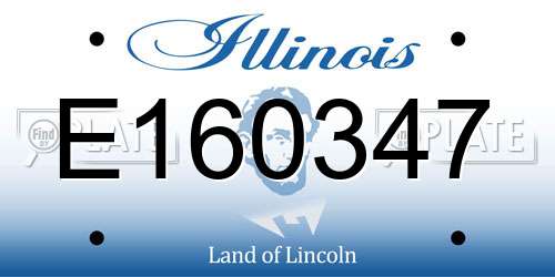 E160347 Illinois License Plate