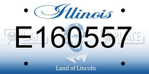 E160557 Illinois License Plate