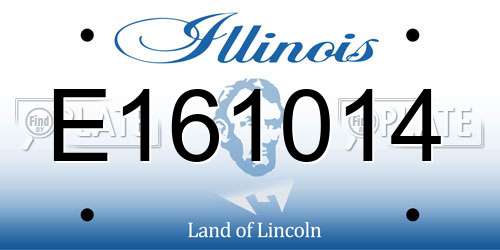 E161014 Illinois License Plate