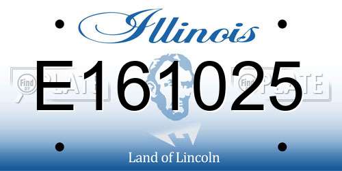 E161025 Illinois License Plate