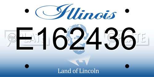 E162436 Illinois License Plate