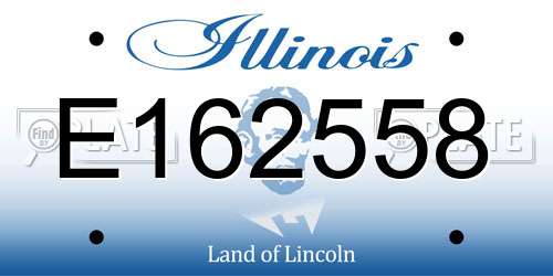 E162558 Illinois License Plate