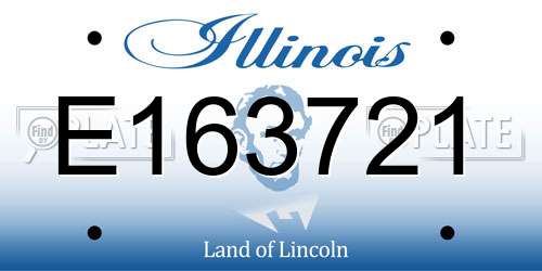 E163721 Illinois License Plate