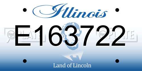 E163722 Illinois License Plate