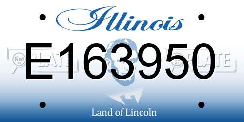 E163950 Illinois License Plate
