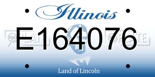 E164076 Illinois License Plate