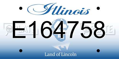 E164758 Illinois License Plate